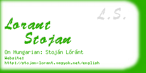 lorant stojan business card